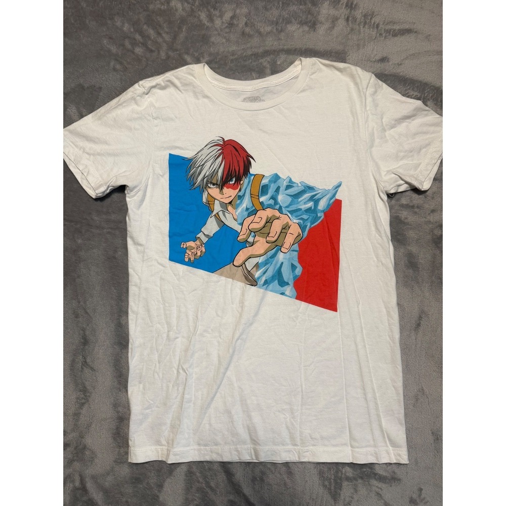 Funimation T-Shirt Mens Medium White Shoto Todoroki My Hero Academia Anime Tee